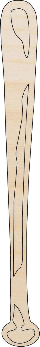 Baseball Bat Wood Craft Shape – Laser Cut Baltic Birch Unfinished DIY Wood Art Supplies SPT62 - The Wood Shape Store