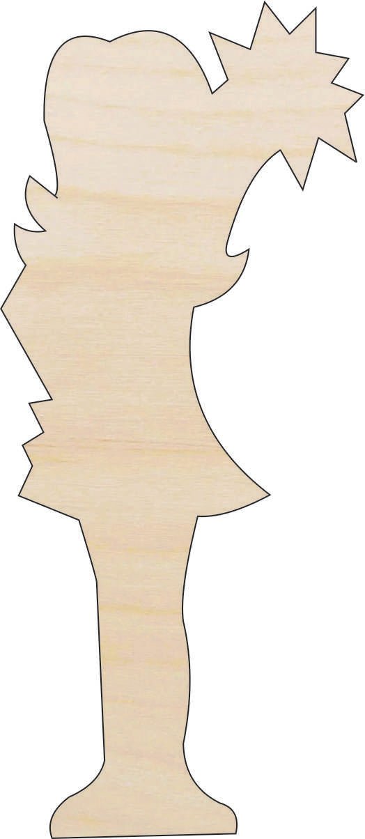 Cheerleader Wood Craft Shape - Laser Cut Baltic Birch Unfinished DIY Wood Art Supplies SPT630 - The Wood Shape Store