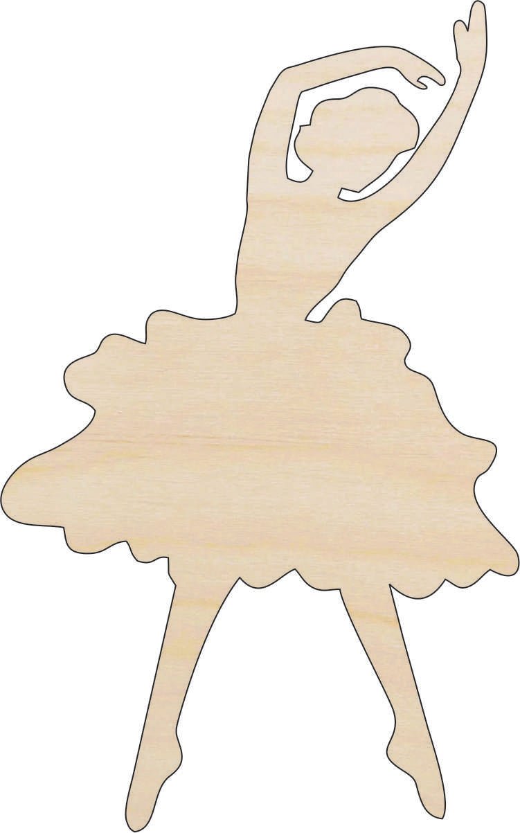 Ballerina Wood Craft Shape - Laser Cut Baltic Birch Unfinished DIY Wood Art Supplies SPT634 - The Wood Shape Store