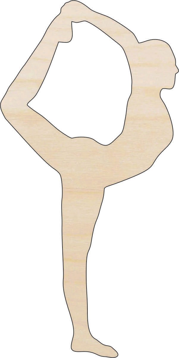 Gymnast Wood Craft Shape - Laser Cut Baltic Birch Unfinished DIY Wood Art Supplies SPT638 - The Wood Shape Store
