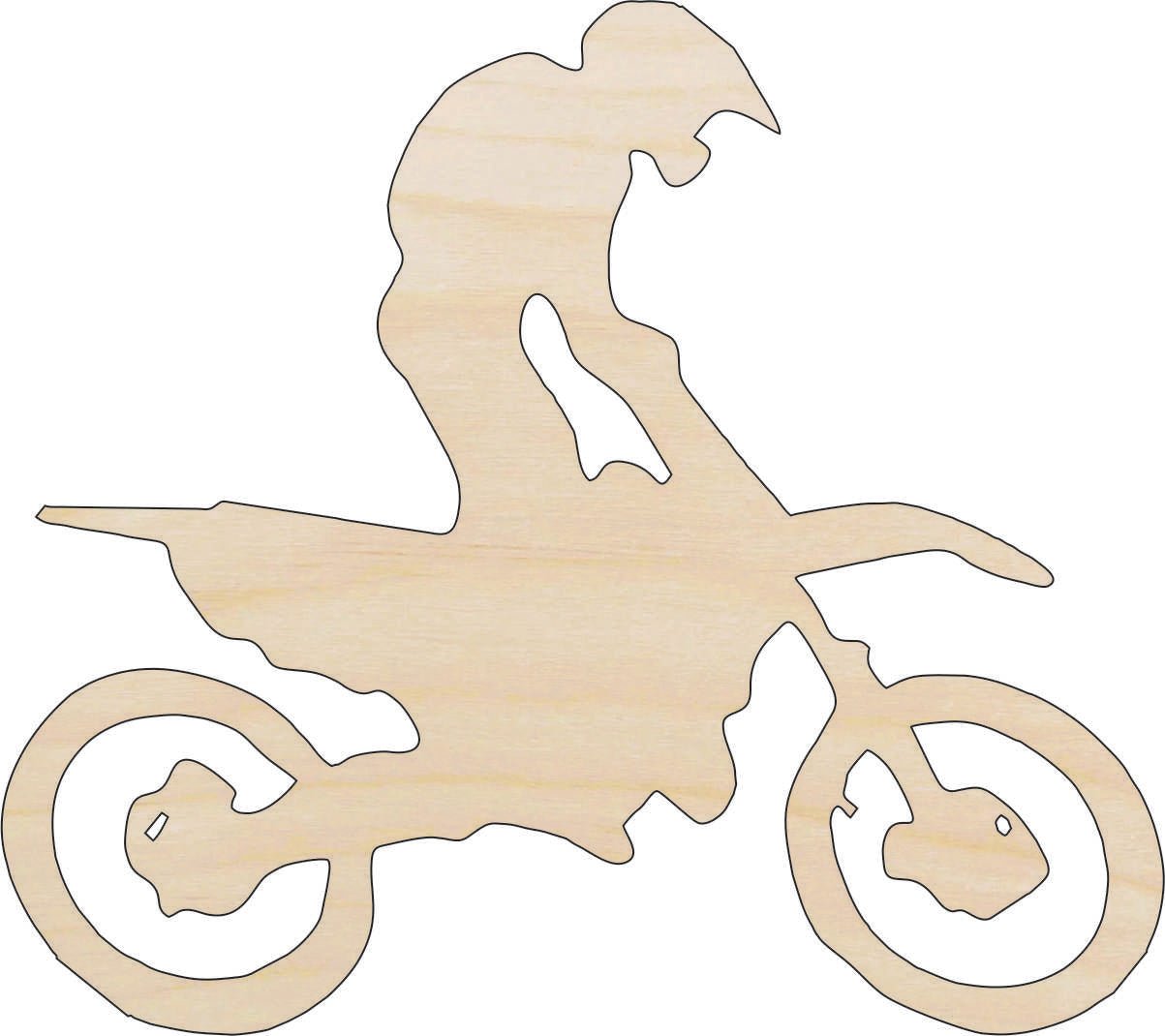 Dirt Bike Wood Craft Shape - Laser Cut Baltic Birch Unfinished DIY Wood Art Supplies SPT63 - The Wood Shape Store