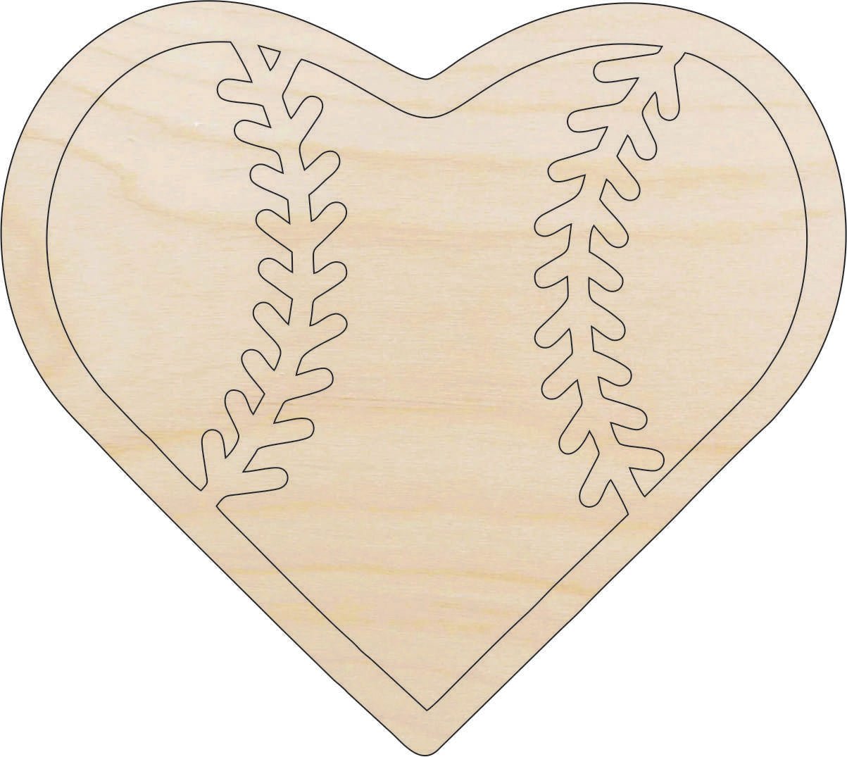 Baseball Wood Craft Shape - Laser Cut Baltic Birch Unfinished DIY Wood Art Supplies SPT640 - The Wood Shape Store