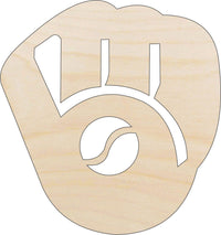 Baseball Mitt Wood Craft Shape – Laser Cut Baltic Birch Unfinished DIY Wood Art Supplies SPT654 - The Wood Shape Store