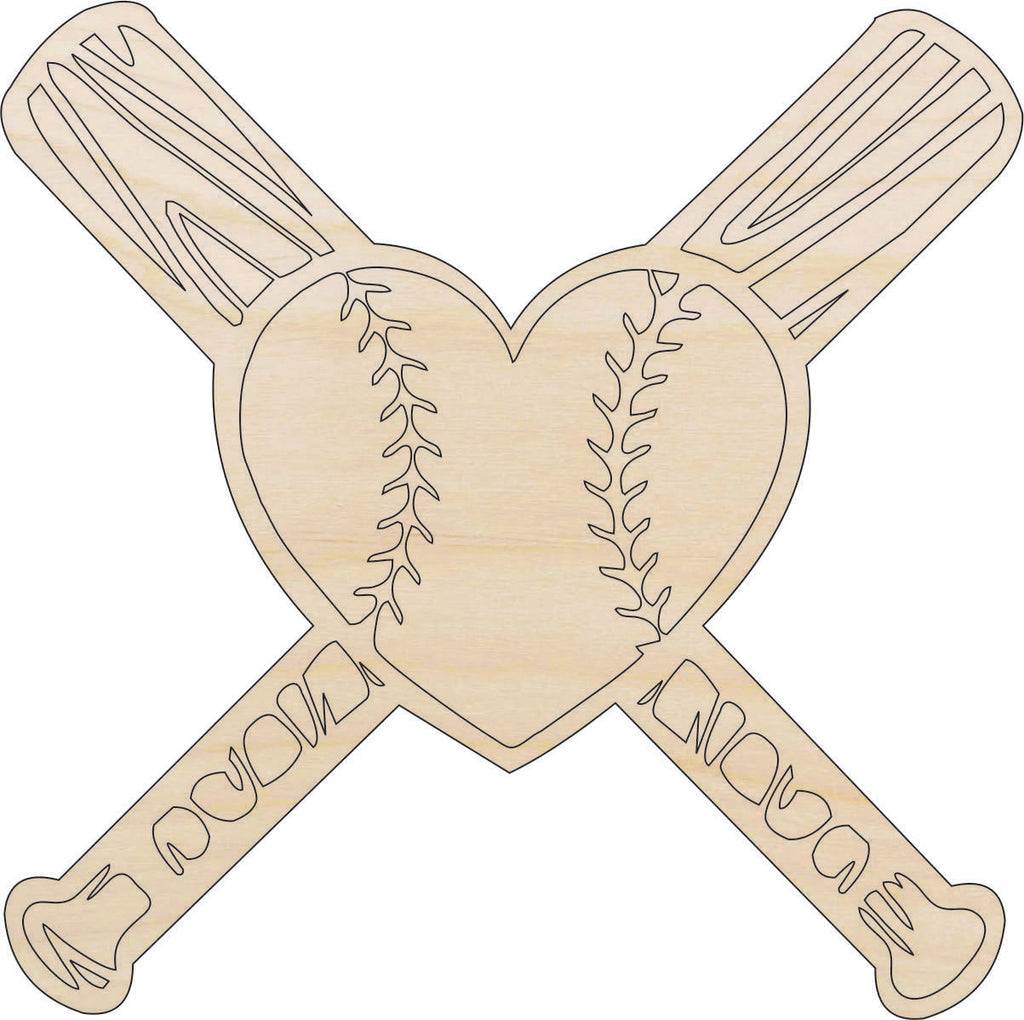 Baseball Bats & Baseball - Laser Cut Wood Shape SPT658