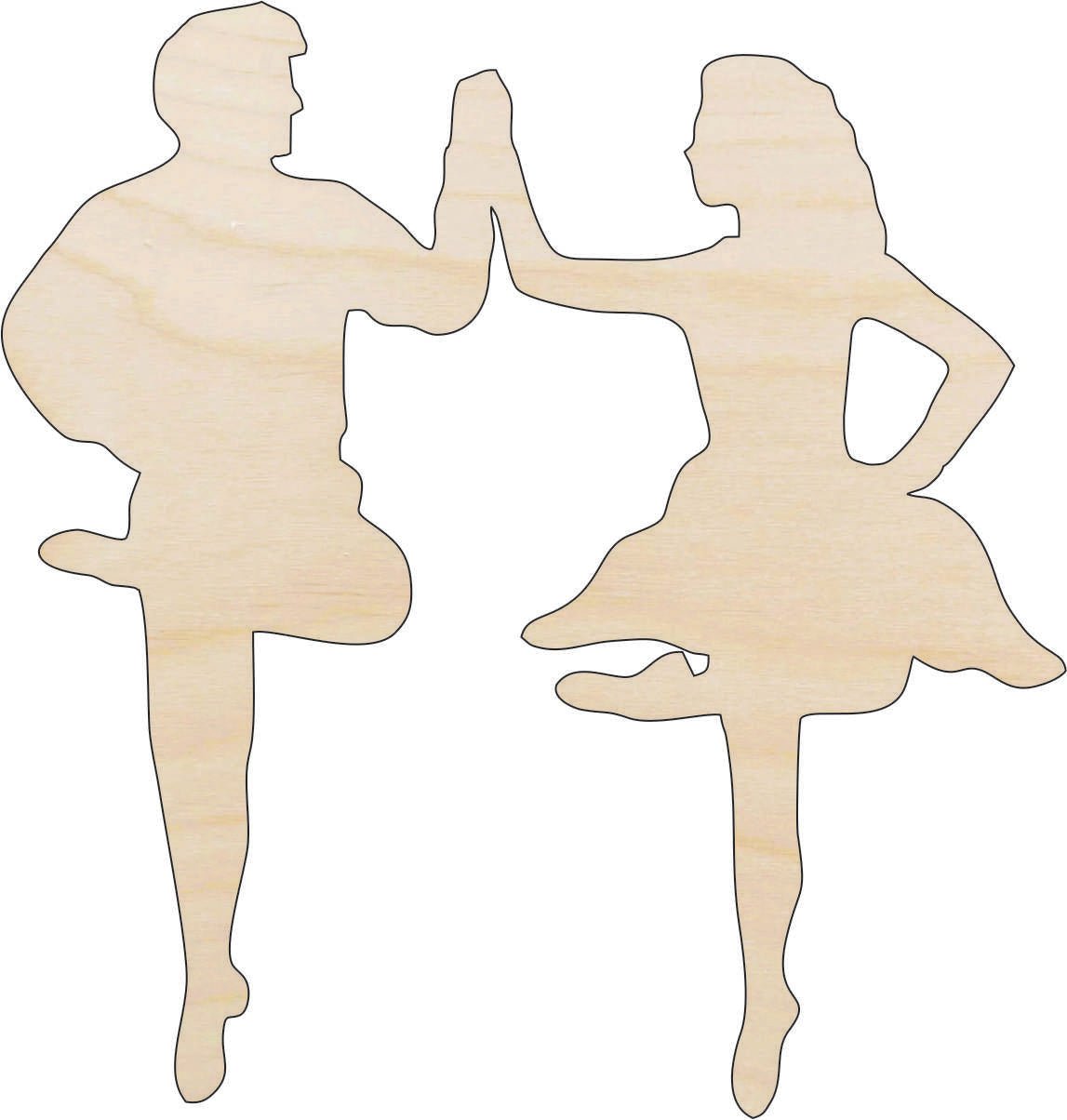 Dancing Wood Craft Shape - Laser Cut Baltic Birch Unfinished DIY Wood Art Supplies SPT659 - The Wood Shape Store