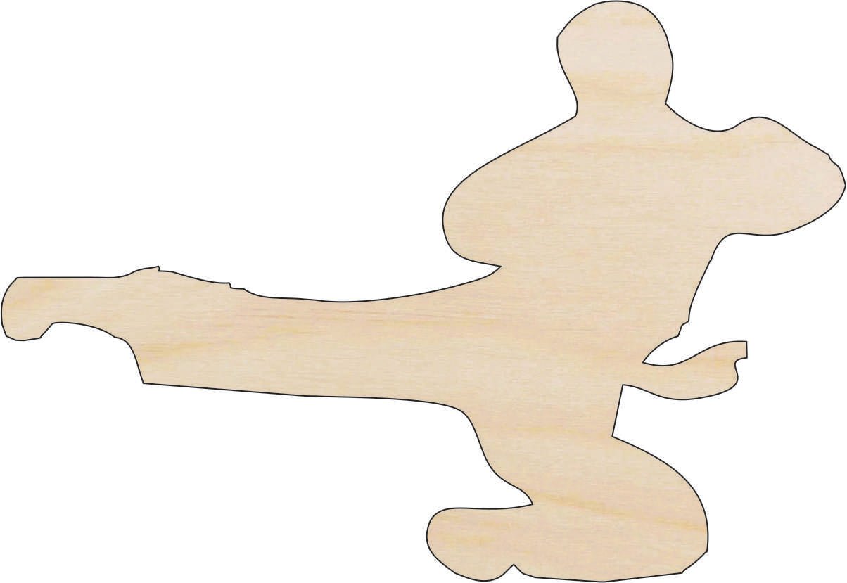 Karate Wood Craft Shape - Laser Cut Baltic Birch Unfinished DIY Wood Art Supplies SPT660 - The Wood Shape Store