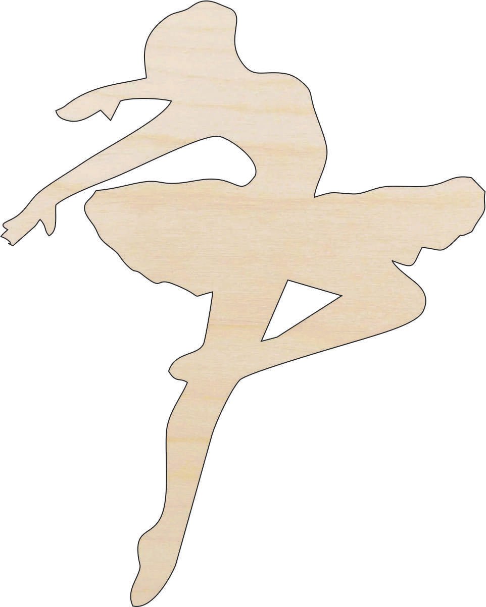 Ballerina Wood Craft Shape - Laser Cut Baltic Birch Unfinished DIY Wood Art Supplies SPT661 - The Wood Shape Store