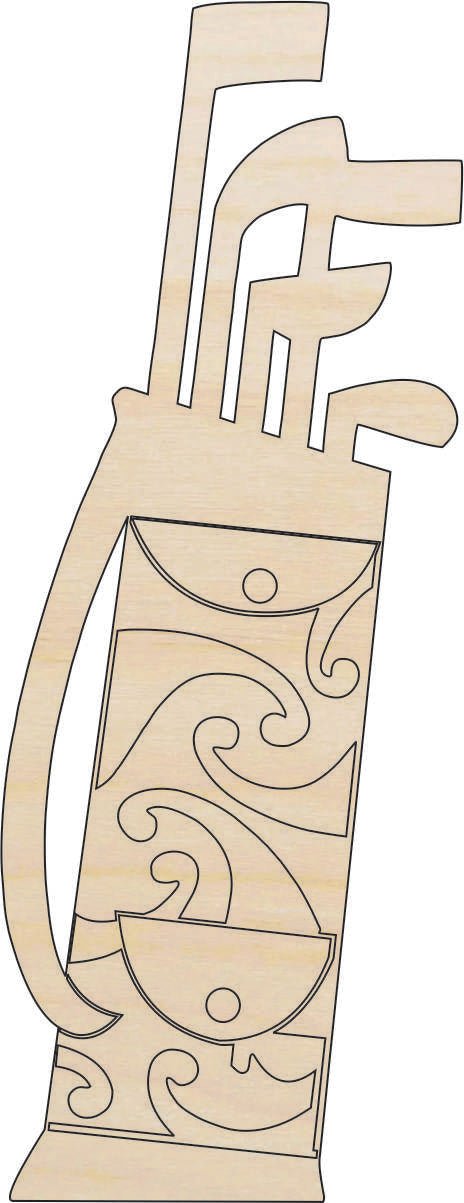 Golf Bag Wood Craft Shape - Laser Cut Baltic Birch Unfinished DIY Wood Art Supplies SPT66 - The Wood Shape Store