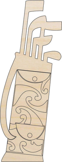 Golf Bag Wood Craft Shape - Laser Cut Baltic Birch Unfinished DIY Wood Art Supplies SPT66 - The Wood Shape Store