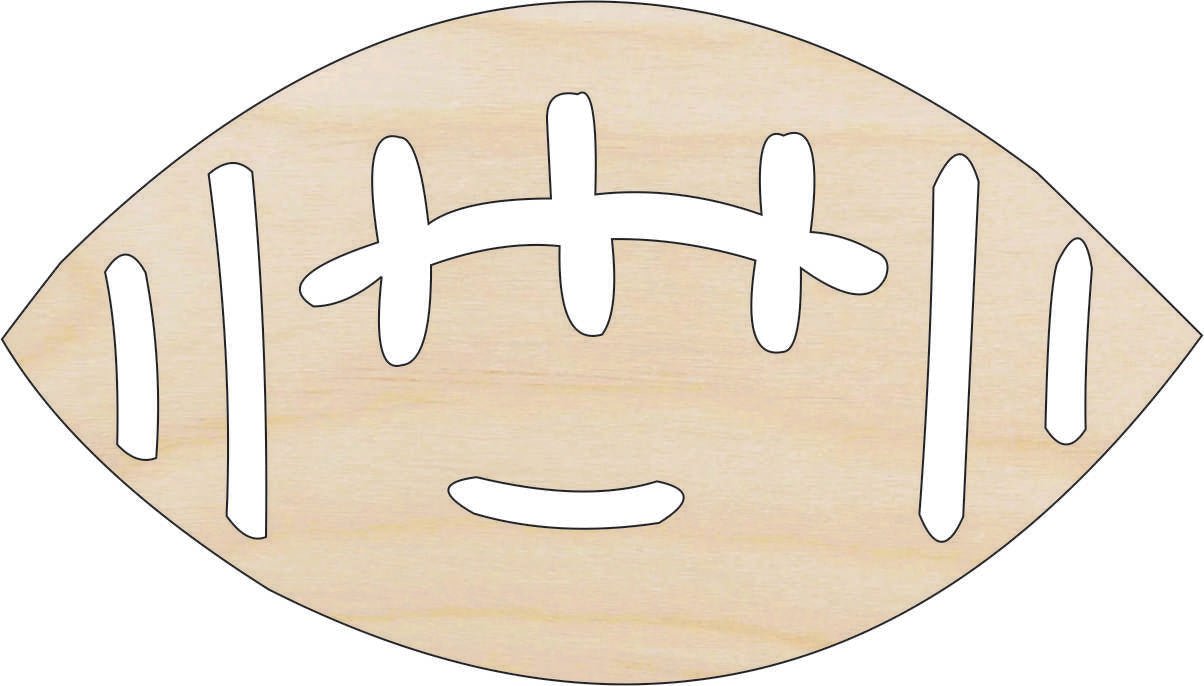 Football Wood Craft Shape - Laser Cut Baltic Birch Unfinished DIY Wood Art Supplies SPT670 - The Wood Shape Store