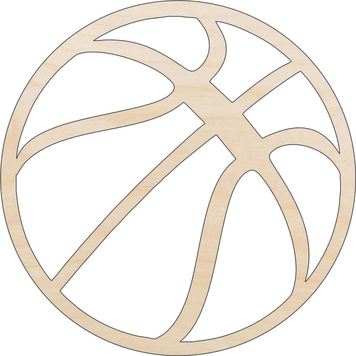 Basketball Wood Craft Shape - Laser Cut Baltic Birch Unfinished DIY Wood Art Supplies SPT671 - The Wood Shape Store