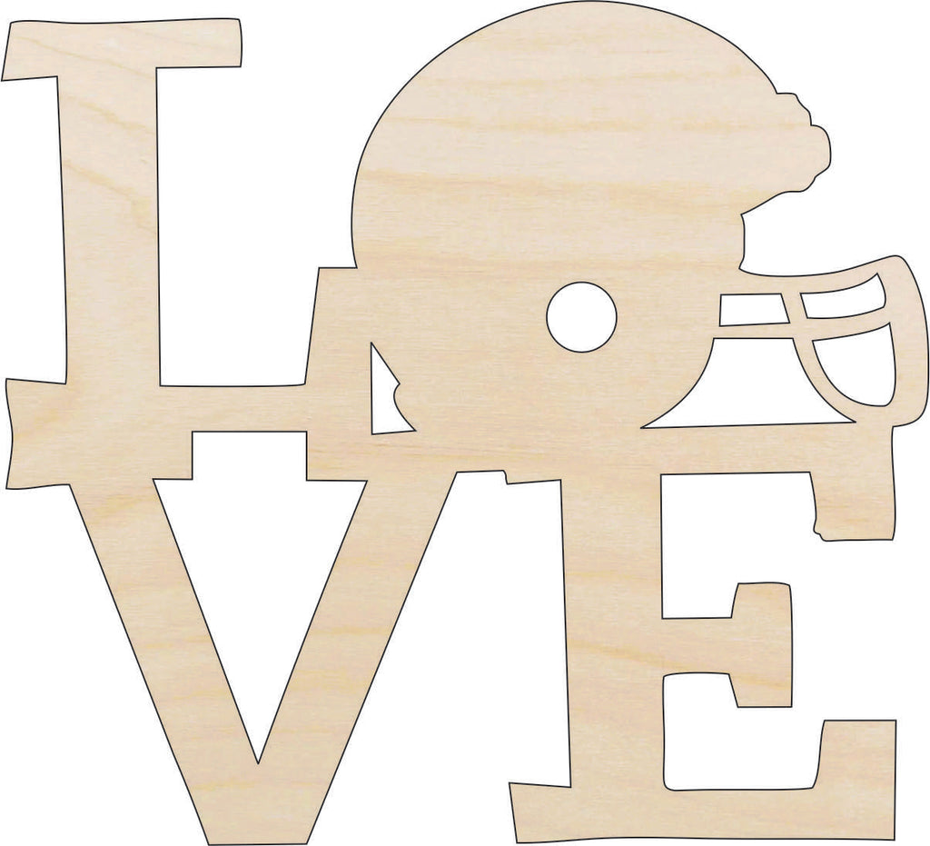 Word Love Football - Laser Cut Out Unfinished Wood Craft Shape SPT679