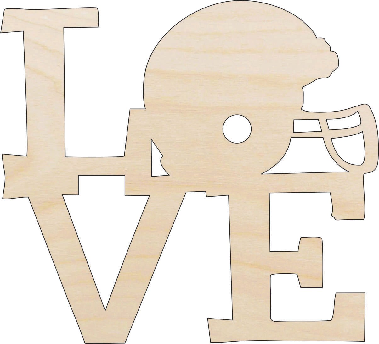 Football Wood Craft Shape - Laser Cut Baltic Birch Unfinished DIY Wood Art Supplies SPT679 - The Wood Shape Store