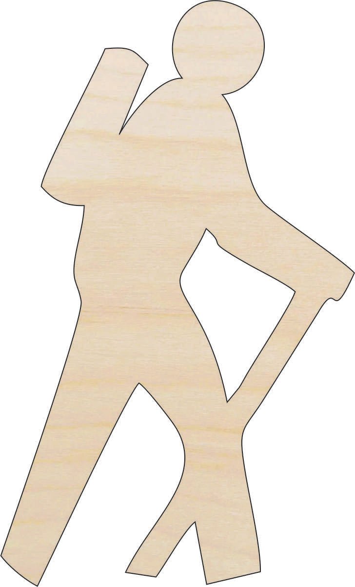 Hiker Wood Craft Shape - Laser Cut Baltic Birch Unfinished DIY Wood Art Supplies SPT682 - The Wood Shape Store