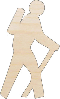 Hiker Wood Craft Shape - Laser Cut Baltic Birch Unfinished DIY Wood Art Supplies SPT682 - The Wood Shape Store