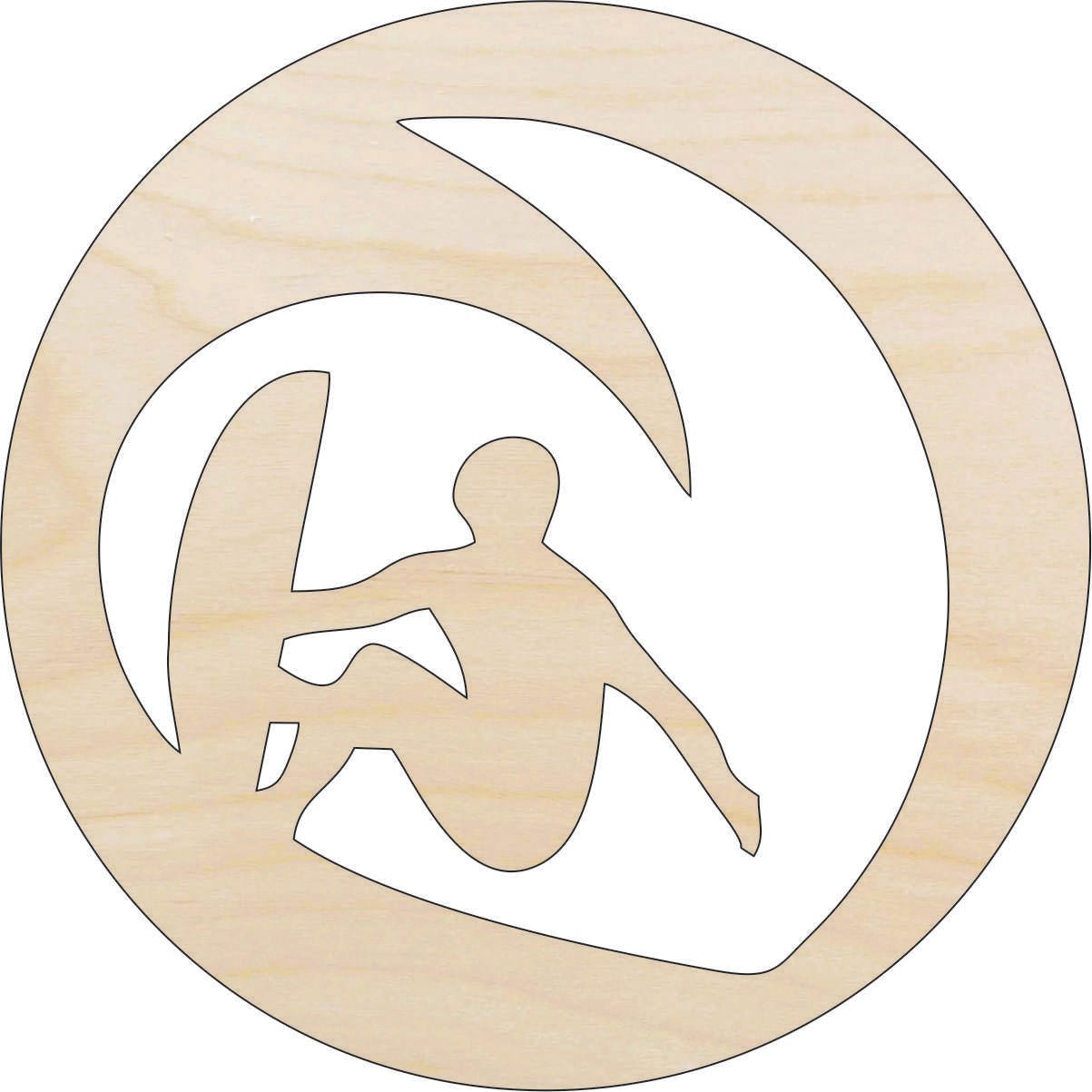 Surfing Wood Craft Shape - Laser Cut Baltic Birch Unfinished DIY Wood Art Supplies SPT684 - The Wood Shape Store