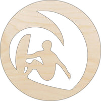 Surfing Wood Craft Shape - Laser Cut Baltic Birch Unfinished DIY Wood Art Supplies SPT684 - The Wood Shape Store