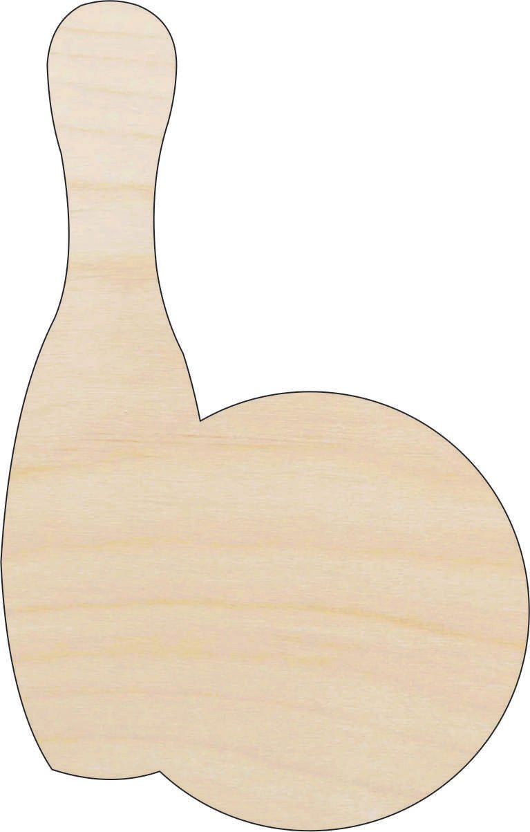 Bowling Wood Craft Shape - Laser Cut Baltic Birch Unfinished DIY Wood Art Supplies SPT6 - The Wood Shape Store