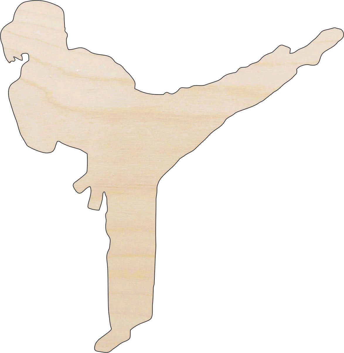 Karate Wood Craft Shape - Laser Cut Baltic Birch Unfinished DIY Wood Art Supplies SPT73 - The Wood Shape Store