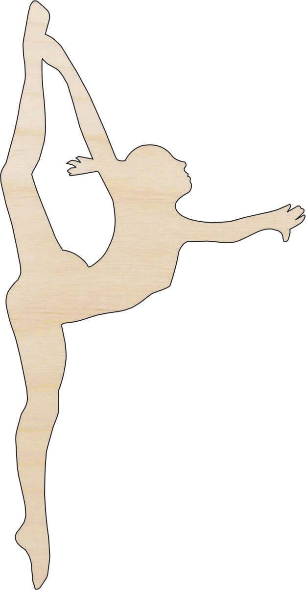 Gymnast Wood Craft Shape - Laser Cut Baltic Birch Unfinished DIY Wood Art Supplies SPT90 - The Wood Shape Store