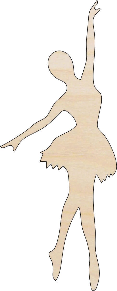 Ballerina Wood Craft Shape - Laser Cut Baltic Birch Unfinished DIY Wood Art Supplies SPT98 - The Wood Shape Store