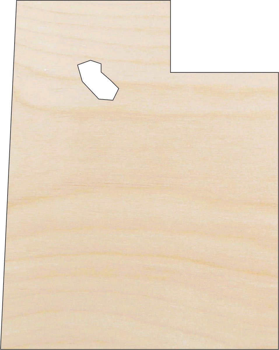 Utah Wood Craft Shape - Laser Cut Baltic Birch Unfinished DIY Wood Art Supplies STAT109 - The Wood Shape Store