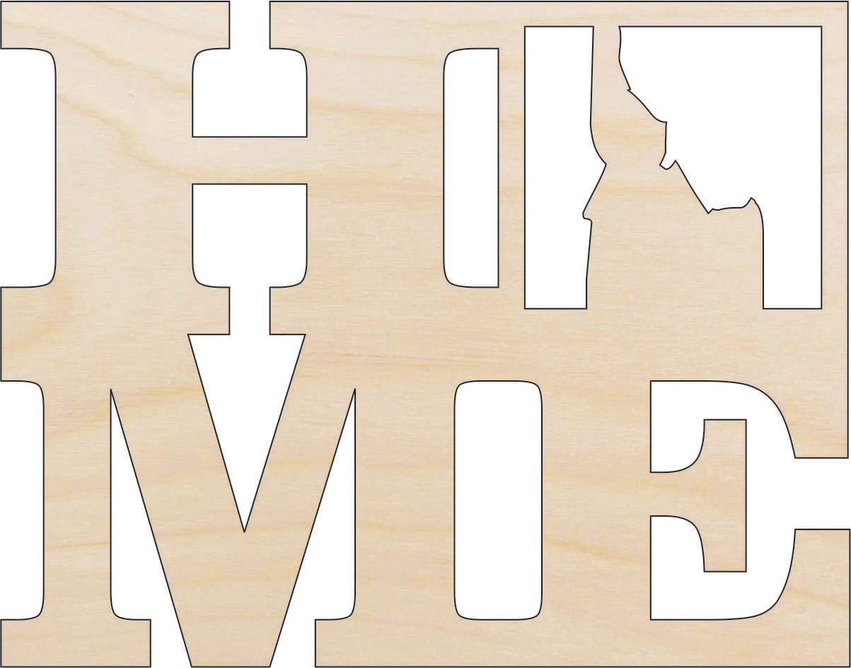 Idaho Wood Craft Shape - Laser Cut Baltic Birch Unfinished DIY Wood Art Supplies STAT11 - The Wood Shape Store