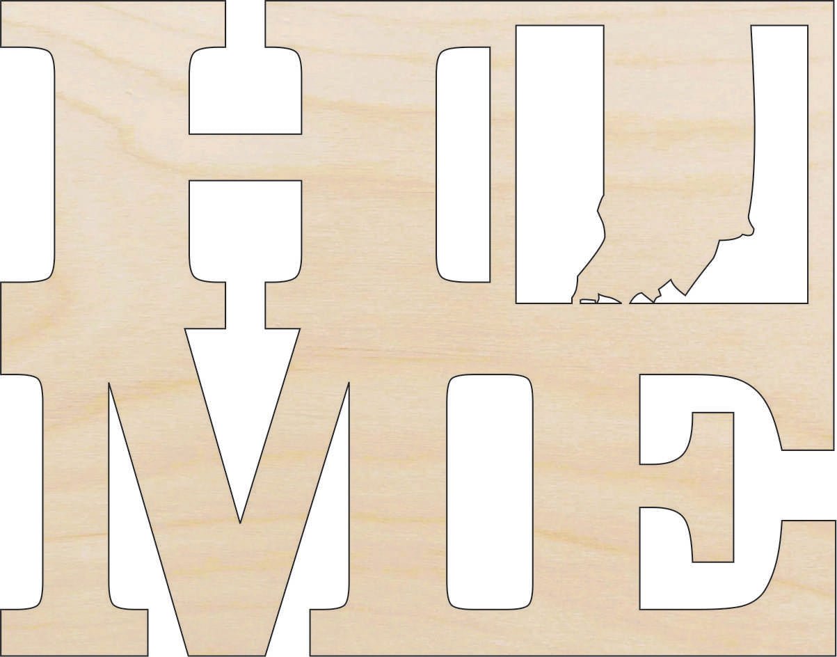 Indiana Wood Craft Shape - Laser Cut Baltic Birch Unfinished DIY Wood Art Supplies STAT12 - The Wood Shape Store