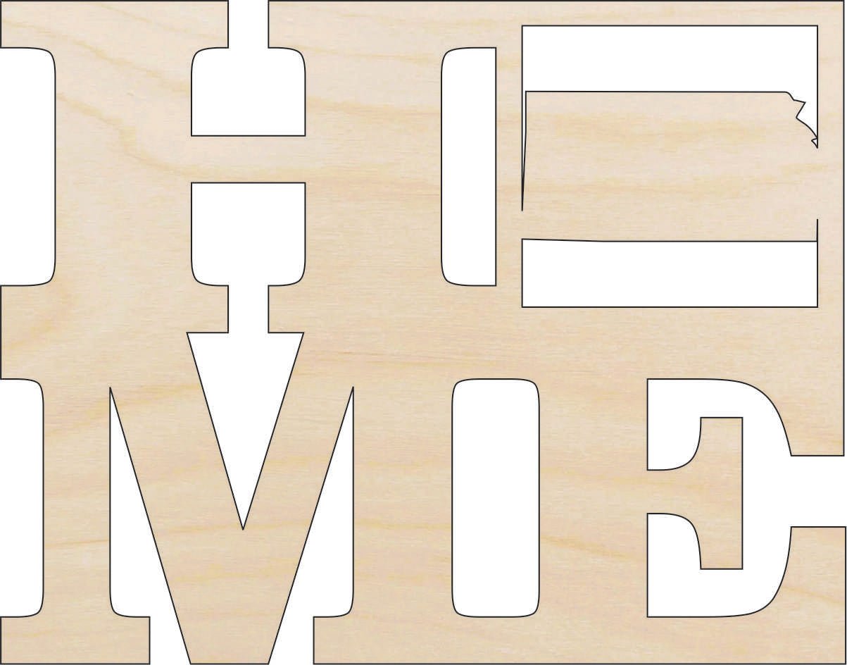 Kansas Wood Craft Shape - Laser Cut Baltic Birch Unfinished DIY Wood Art Supplies STAT14 - The Wood Shape Store