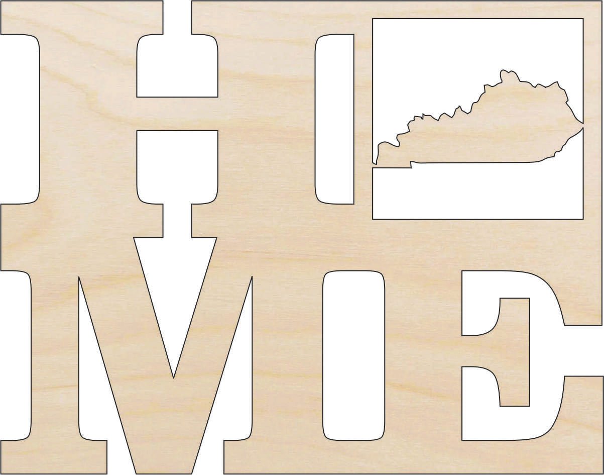 Kentucky Wood Craft Shape - Laser Cut Baltic Birch Unfinished DIY Wood Art Supplies STAT15 - The Wood Shape Store