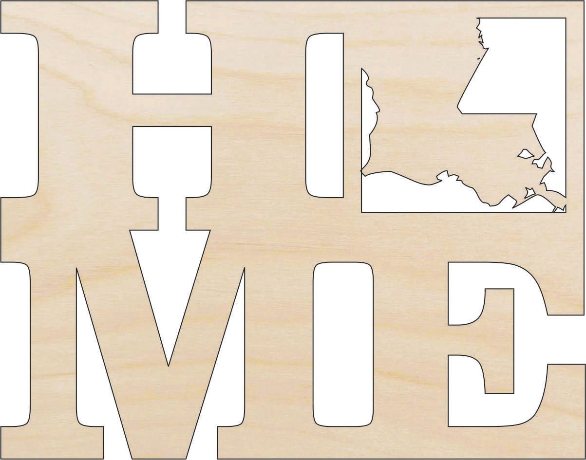 Louisiana Wood Craft Shape – Laser Cut Baltic Birch Unfinished DIY Art Supplies STAT16 - The Wood Shape Store