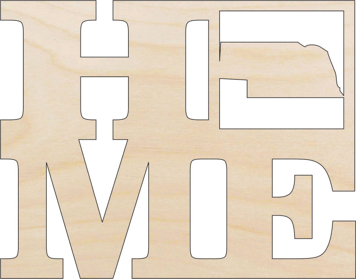 Nebraska Wood Craft Shape - Laser Cut Baltic Birch Unfinished DIY Wood Art Supplies STAT21 - The Wood Shape Store