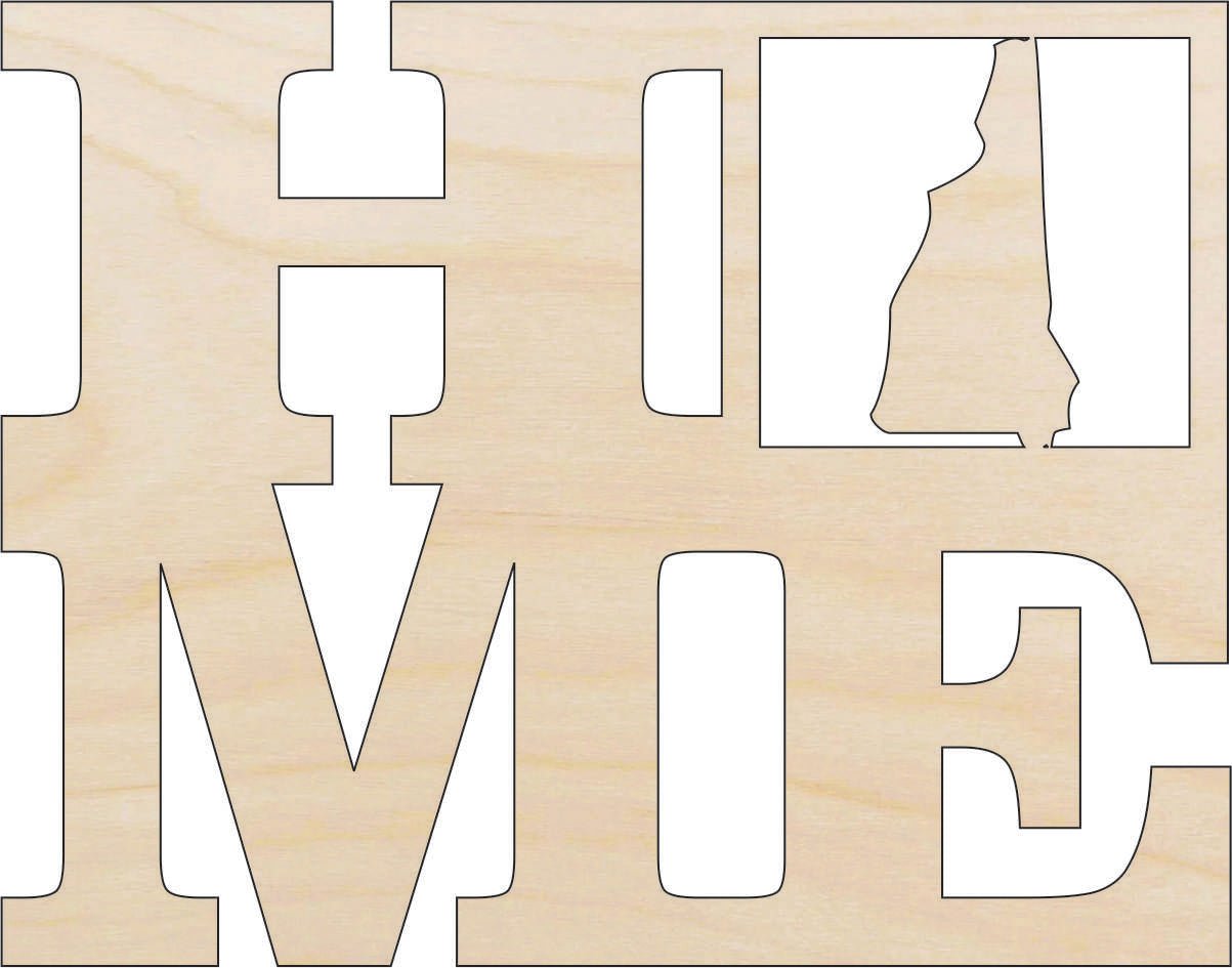 New Hampshire - Wood Craft Shape – Laser Cut Baltic Birch Unfinished DIY Art Supplies STAT23 - The Wood Shape Store
