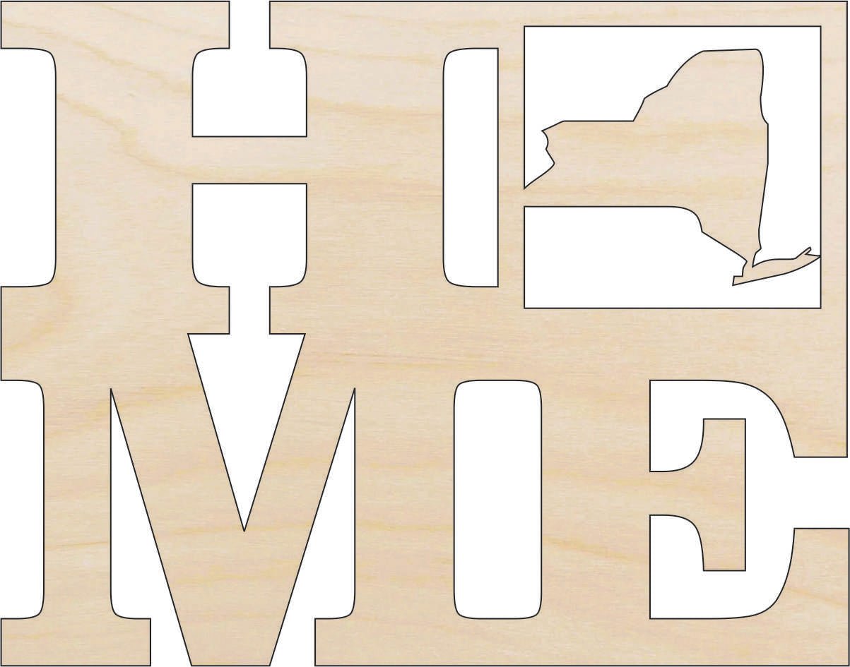 New York Wood Craft Shape - Laser Cut Baltic Birch Unfinished DIY Wood Art Supplies STAT24 - The Wood Shape Store
