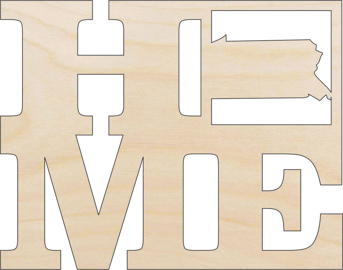 State Pennsylvania Home - Laser Cut Out Unfinished Wood Craft Shape STAT28 State Pennsylvania Home - Laser Cut Out Unfinished Wood Craft Shape STAT28