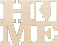 Illinois Wood Craft Shape - Laser Cut Baltic Birch Unfinished DIY Wood Art Supplies STAT35 - The Wood Shape Store