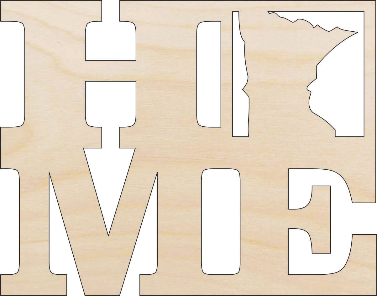 Minnesota Wood Craft Shape – Laser Cut Baltic Birch Unfinished DIY Wood Art Supplies STAT41 - The Wood Shape Store
