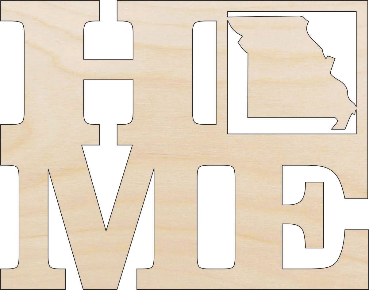 Missouri Wood Craft Shape - Laser Cut Baltic Birch Unfinished DIY Wood Art Supplies STAT42 - The Wood Shape Store