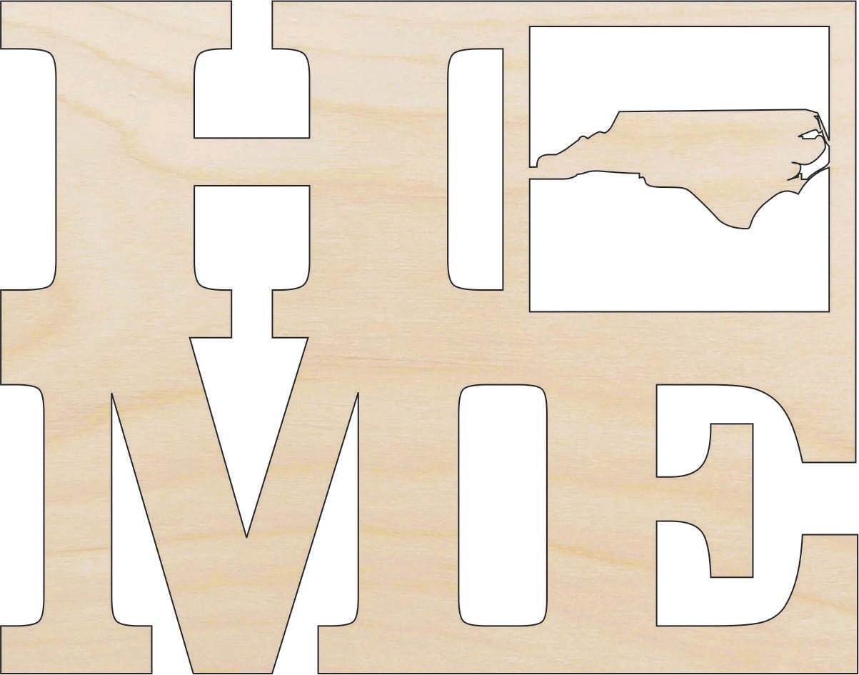 North Carolina Wood Craft Shape – Laser Cut Baltic Birch Unfinished DIY Art Supplies STAT43 - The Wood Shape Store