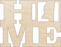 Mississippi Wood Craft Shape - Laser Cut Baltic Birch Unfinished DIY Wood Art Supplies STAT45 - The Wood Shape Store