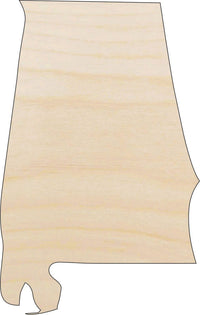 Alabama Wood Craft Shape - Laser Cut Baltic Birch Unfinished DIY Wood Art Supplies STAT49 - The Wood Shape Store