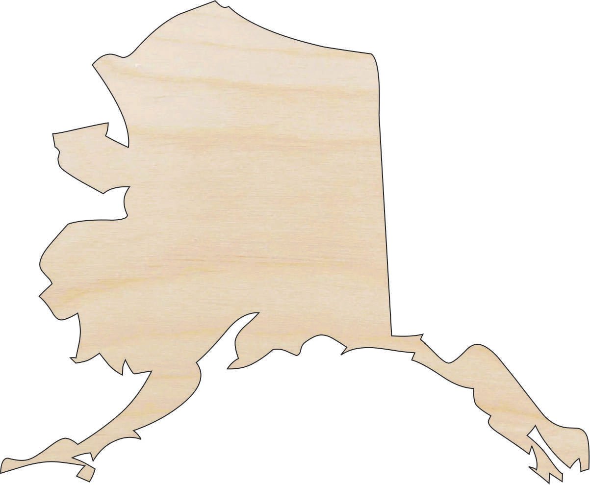 Alaska Wood Craft Shape Laser Cut Out & Unfinished DIY Craft Supply STAT50 - The Wood Shape Store