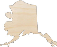 Alaska Wood Craft Shape Laser Cut Out & Unfinished DIY Craft Supply STAT50 - The Wood Shape Store
