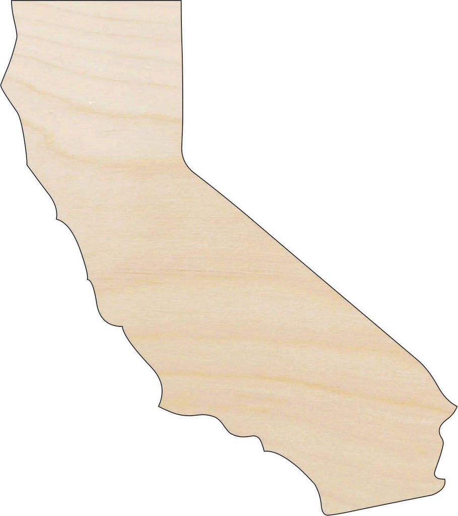 State California - Laser Cut Out Unfinished Wood Craft Shape STAT53