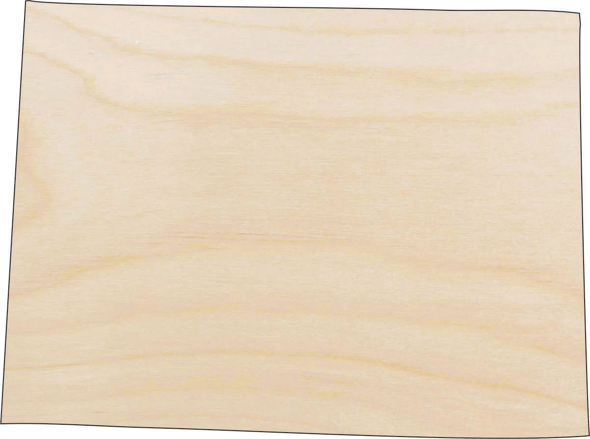 Colorado Wood Craft Shape - Laser Cut Baltic Birch Unfinished DIY Wood Art Supplies STAT54 - The Wood Shape Store