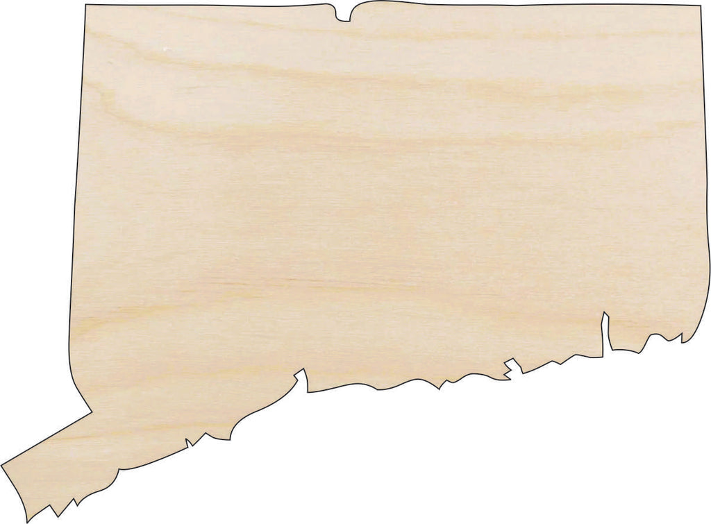 State Connecticut - Laser Cut Out Unfinished Wood Craft Shape STAT55