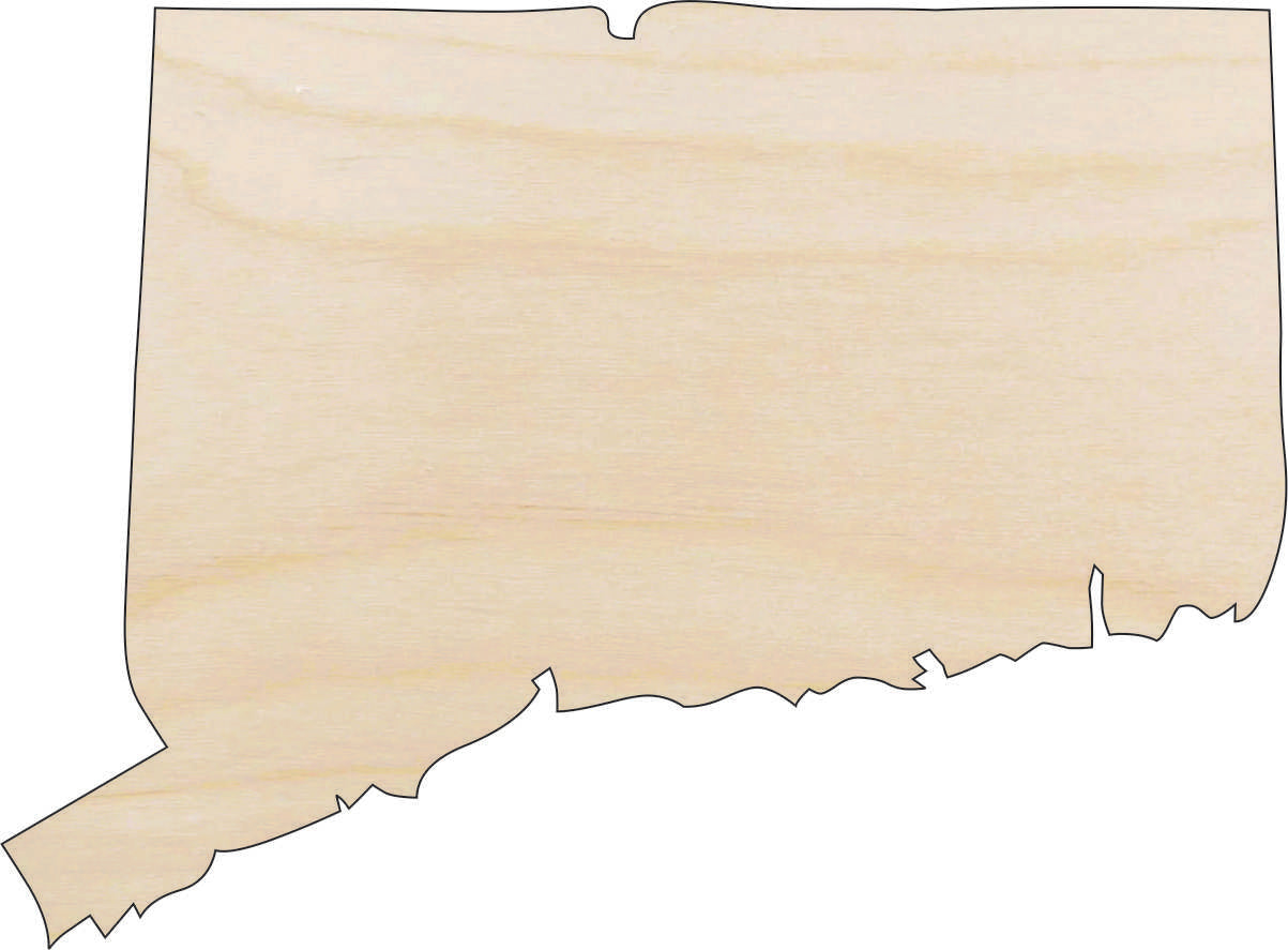 State Connecticut - Laser Cut Out Unfinished Wood Craft Shape STAT55 State Connecticut - Laser Cut Out Unfinished Wood Craft Shape STAT55