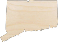 Connecticut Wood Craft Shape - Laser Cut Baltic Birch Unfinished DIY Wood Art Supplies STAT55 - The Wood Shape Store