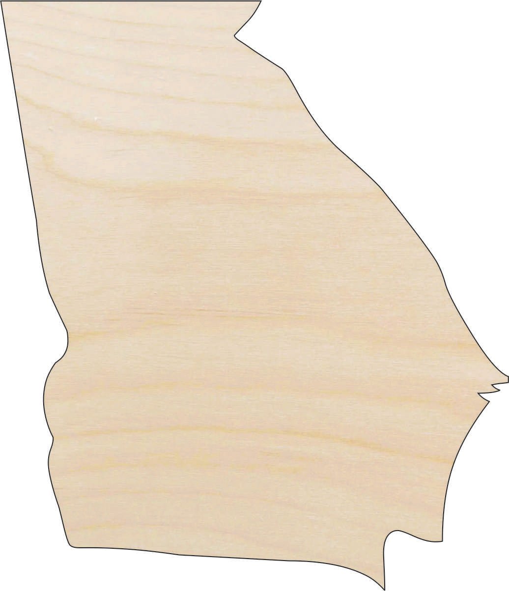 Georgia Wood Craft Shape - Laser Cut Baltic Birch Unfinished DIY Wood Art Supplies STAT58 - The Wood Shape Store