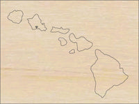 Hawaii Wood Craft Shape - Laser Cut Baltic Birch Unfinished DIY Wood Art Supplies STAT59 - The Wood Shape Store